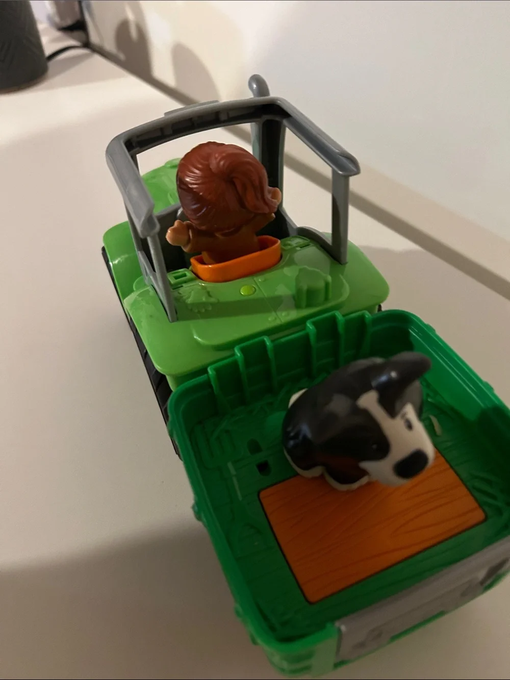 Fisher-Price Bright Green Smiling Tractor with Farmer Figure